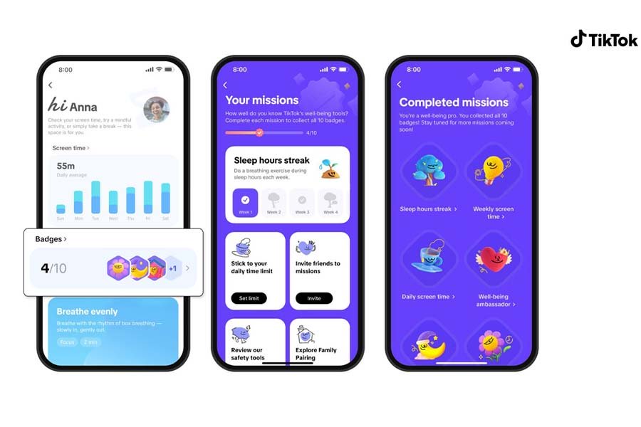 टिकटकले प्रयोगकर्ताका लागि ल्यायो टाइम र वेल-बीइंग फिचरहरू